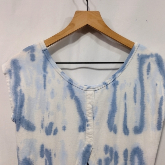 Athleta Girl Retreat Yourself Romper Girls L White Blue Tie Dye Athlesure Sporty - Picture 7 of 12